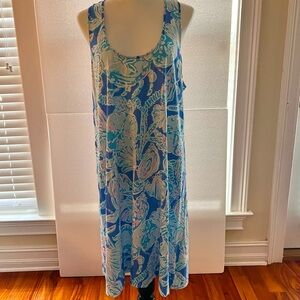 Lilly Pulitzer MELLE DRESS Blue Haven Pop Up Into the Deep Size XL